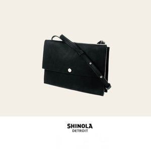 Shinola Black Accordion Crossbody Bag